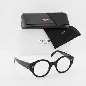 Celine CL50123I 001 Round Eyeglasses 48mm – Shiny black